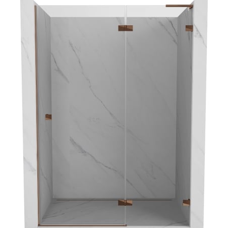Mexen Lunar L drzwi prysznicowe uchylne prawe 140 cm, transparent, różowe złoto - 834L-140-000-60-00-P