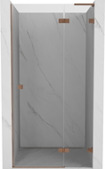 Mexen Lunar L desna preklopna tuš vrata 105 cm, prozirna, brušena mjed - 834L-105-000-65-00-P