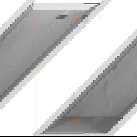 Mexen Lunar L rechte, schwenkbare Duschabtrennung 120 cm, transparent, gebürstetes Kupfer - 834L-120-000-65-00-P