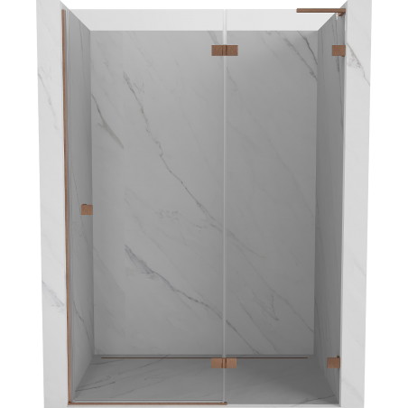 Mexen Lunar L duššiuksed hingedega parempoolsed 130 cm, läbipaistev, harjatud vask - 834L-130-000-65-00-P