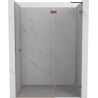 Mexen Lunar L drzwi prysznicowe uchylne prawe 140 cm, transparent, miedź szczotkowana - 834L-140-000-65-00-P