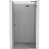 Mexen Lunar L desna zakretna tuš vratara 80 cm, prozirna, pištolj siva četkana - 834L-080-000-66-00-P
