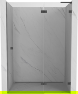 Mexen Lunar L Duschdrehtür rechts 135 cm, transparent, gebürstetes Gun Gray - 834L-135-000-66-00-P