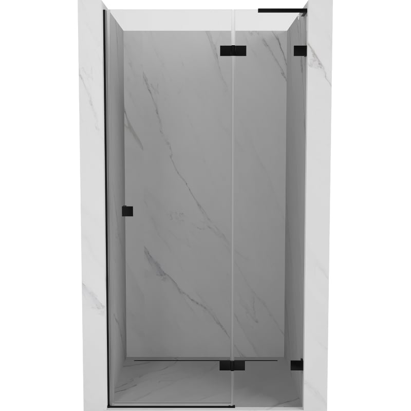 Mexen Lunar L puerta de ducha abatible derecha 70 cm, transparente, negro - 834L-070-000-70-00-P