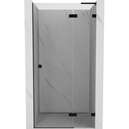 Mexen Lunar L puerta de ducha abatible derecha 125 cm, transparente, negro - 834L-125-000-70-00-P