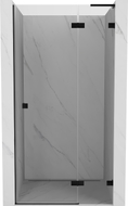 Mexen Lunar L desna preklopna tuš vrata 125 cm, prozirna, crna - 834L-125-000-70-00-P