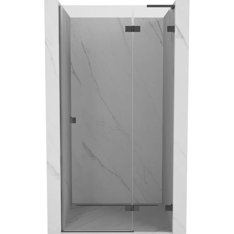 Mexen Lunar L drzwi prysznicowe uchylne prawe 120 cm, transparent, gun metal - 834L-120-000-95-00-P