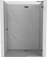 Mexen Lunar L drzwi prysznicowe uchylne prawe 130 cm, transparent, gun metal - 834L-130-000-95-00-P