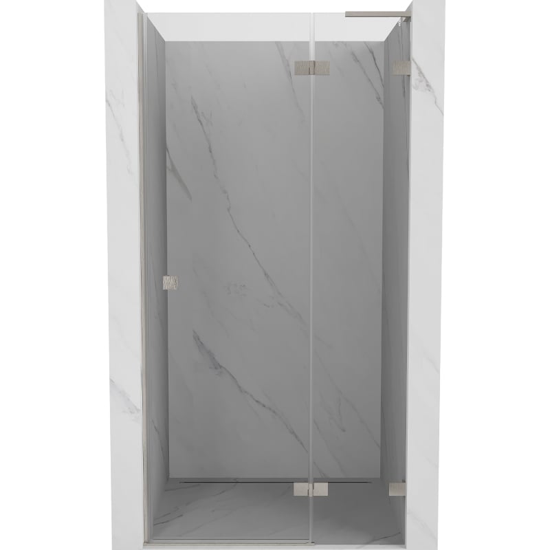 Mexen Lunar L drzwi prysznicowe uchylne prawe 90 cm, transparent, nikiel szczotkowany - 834L-090-000-97-00-P