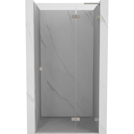 Mexen Lunar L dušiuksed, parempoolsed, 90 cm, läbipaistev, harjatud nikkel - 834L-090-000-97-00-P