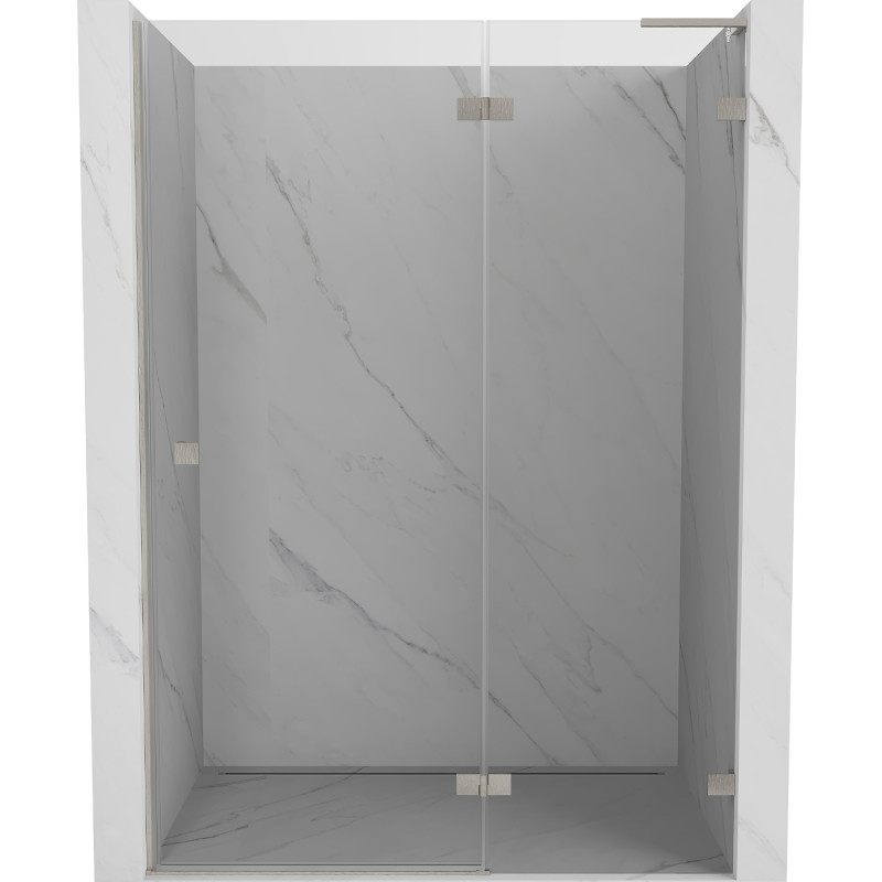 Mexen Lunar L duššiuks parempoolne 130 cm, läbipaistev, harjatud nikkel - 834L-130-000-97-00-P