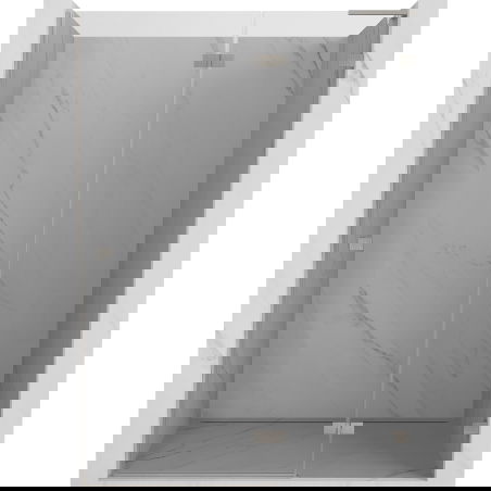 Mexen Lunar L riets Duschdier opzemaach rechts 130 cm, transparent, gebierzener Nickel - 834L-130-000-97-00-P