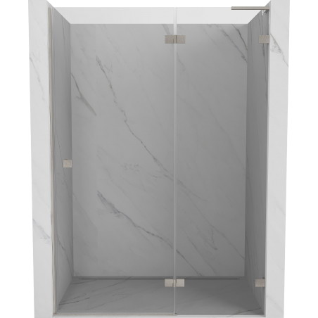 Mexen Lunar L drzwi prysznicowe uchylne prawe 135 cm, transparent, nikiel szczotkowany - 834L-135-000-97-00-P
