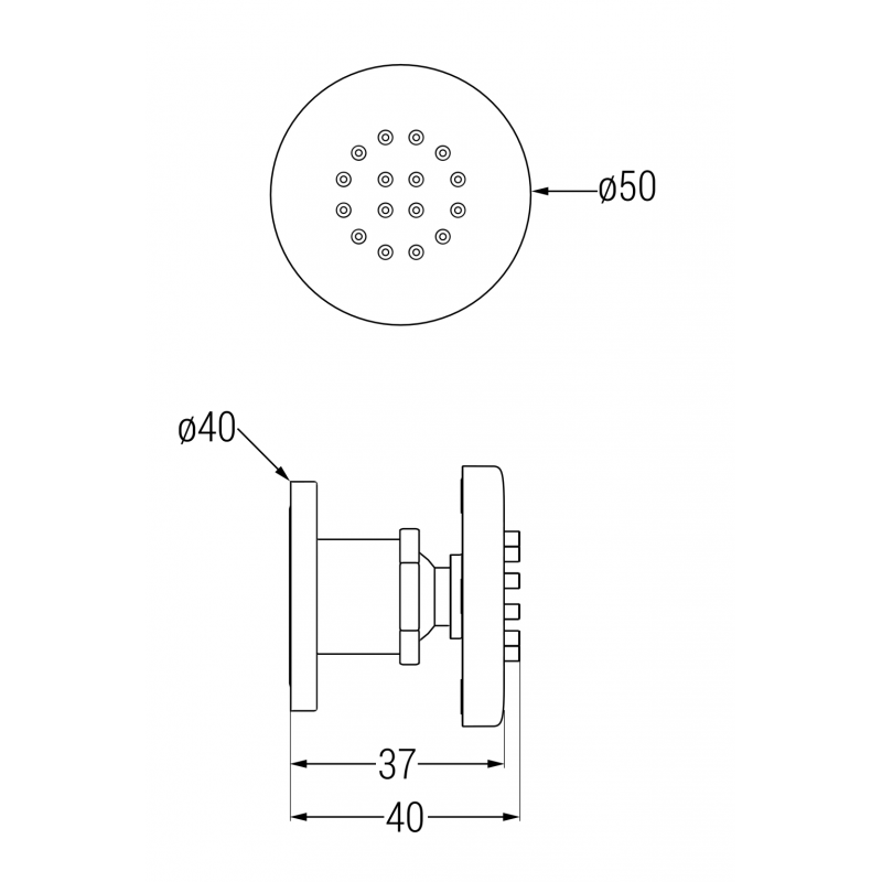 Mexen buse latérale en surface, noire - 79361-70