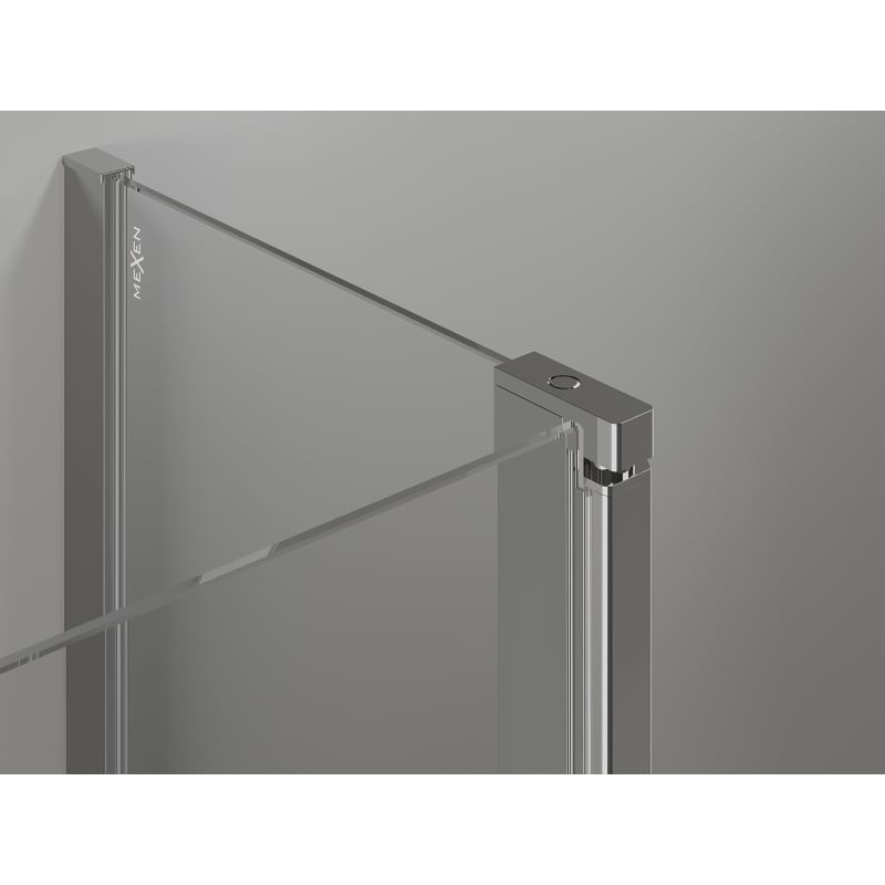 Mexen Mist Duo 115 x 75 cm Hinged Shower Enclosure, Transparent, Chrome - 8A4-115-075-01-00