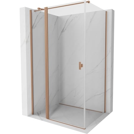 Mexen Mist T Hinged Shower Enclosure 120 x 70 cm, Transparent, Brushed Copper - 8A4T-120-070-65-00