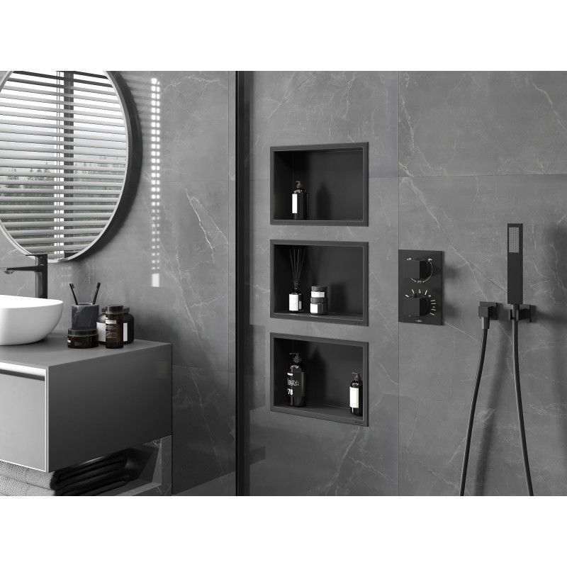 Mexen X-Wall-R mensola da nicchia con flangia 30 x 20 cm, nera - 1970302010