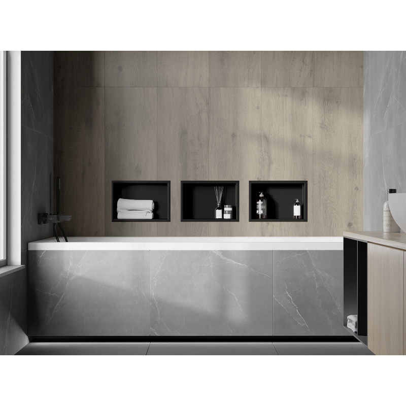 Mexen X-Wall-R nisplank met flens 30 x 20 cm, zwart - 1970302010