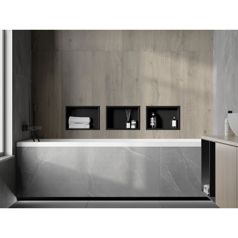 Mexen X-Wall-R recess shelf with flange 30 x 20 cm, black - 1970302010