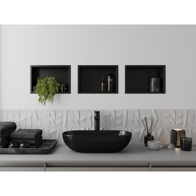 Mexen X-Wall-R estante empotrado con borde 30 x 20 cm, negro - 1970302010