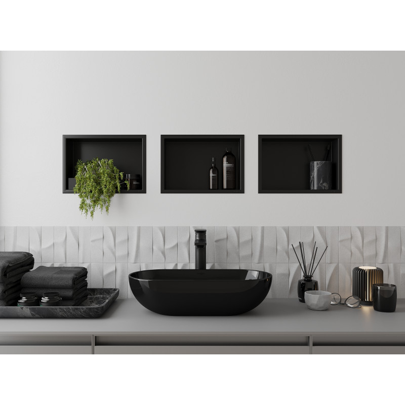Mexen X-Wall-R estante empotrado con reborde 30 x 20 cm, negro - 1970302010