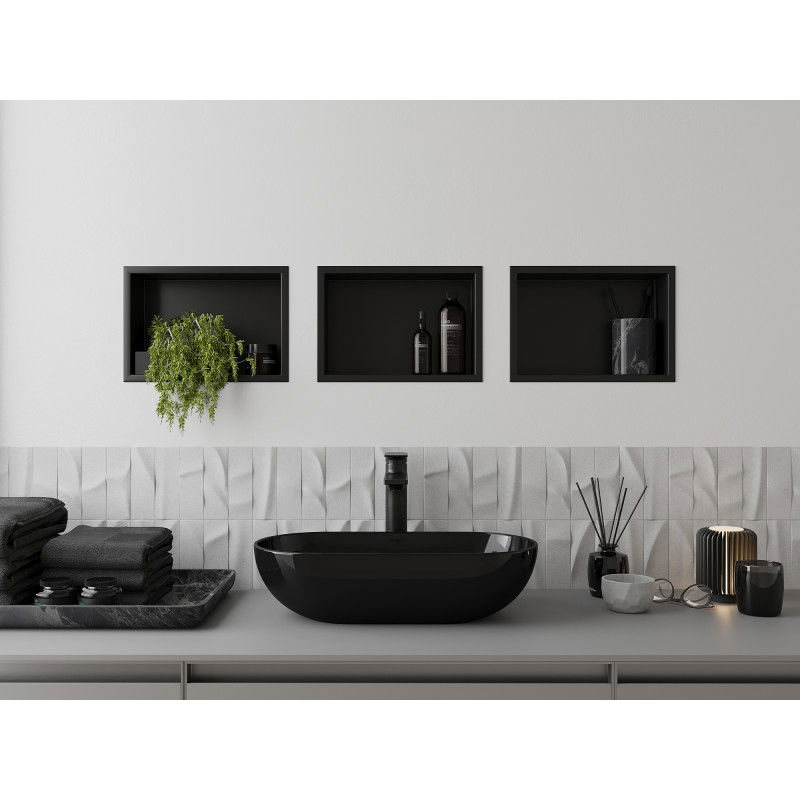 Mexen X-Wall-R ράφι εσοχής με κολάρο 30 x 20 cm, μαύρο - 1970302010