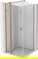 Mexen Mist T cabine de douche pivotante 80 x 80 cm, transparent, cuivre brossé - 8A4T-080-080-65-00
