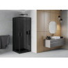 Mexen Rio cabina de ducha cuadrada 80 x 80 cm, grafito, negro + plato de ducha Flat, negro - 860-080-080-70-40-4070B