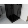 Mexen Rio kvadratna pršna kabina 80 x 80 cm, grafitna, črna + pladenj Flat, črn - 860-080-080-70-40-4070B