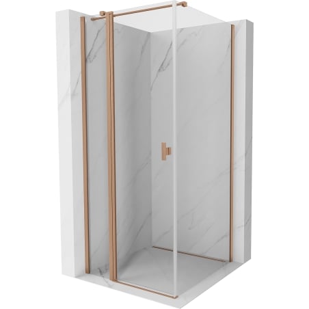 Mexen Mist T Duschkabine mit Drehöffnung 90 x 90 cm, transparent, gebürstetes Kupfer - 8A4T-090-090-65-00