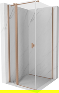 Mexen Mist T douchecabine scharnierend 90 x 90 cm, transparant, geborsteld koper - 8A4T-090-090-65-00