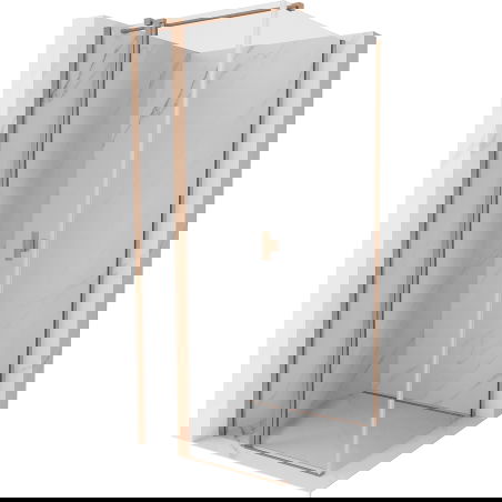 Mexen Mist T καμπίνα ντους ανοιγόμενη 95 x 95 cm, διαφανής, βουρτσισμένος