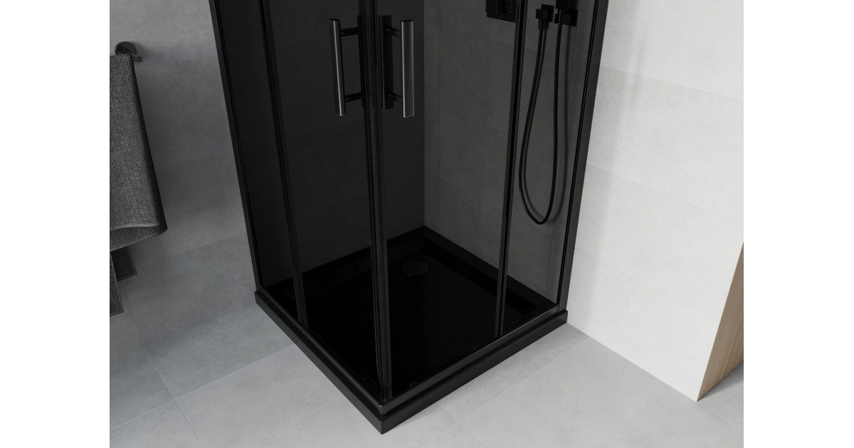 Mexen Rio kabina prysznicowa kwadratowa 90 x 90 cm, grafit, czarna