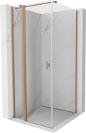 Mexen Mist T draaideur douchecabine 100 x 100 cm, transparant, geborsteld koper - 8A4T-100-100-65-00