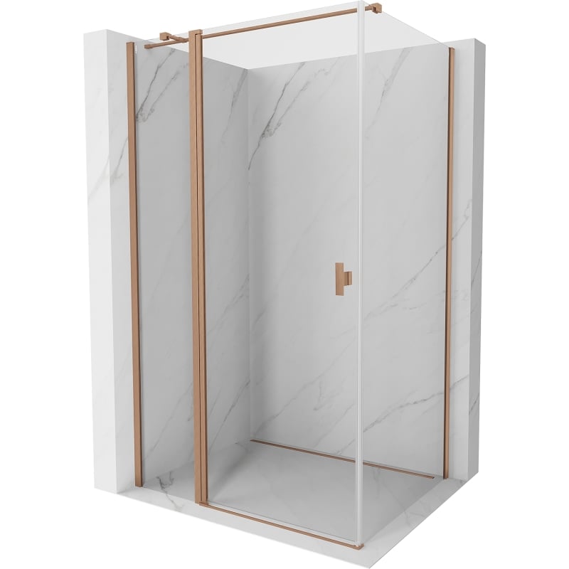 Mexen Mist T hinged dušikabiin 105 x 100 cm, läbipaistev, harjatud vask - 8A4T-105-100-65-00