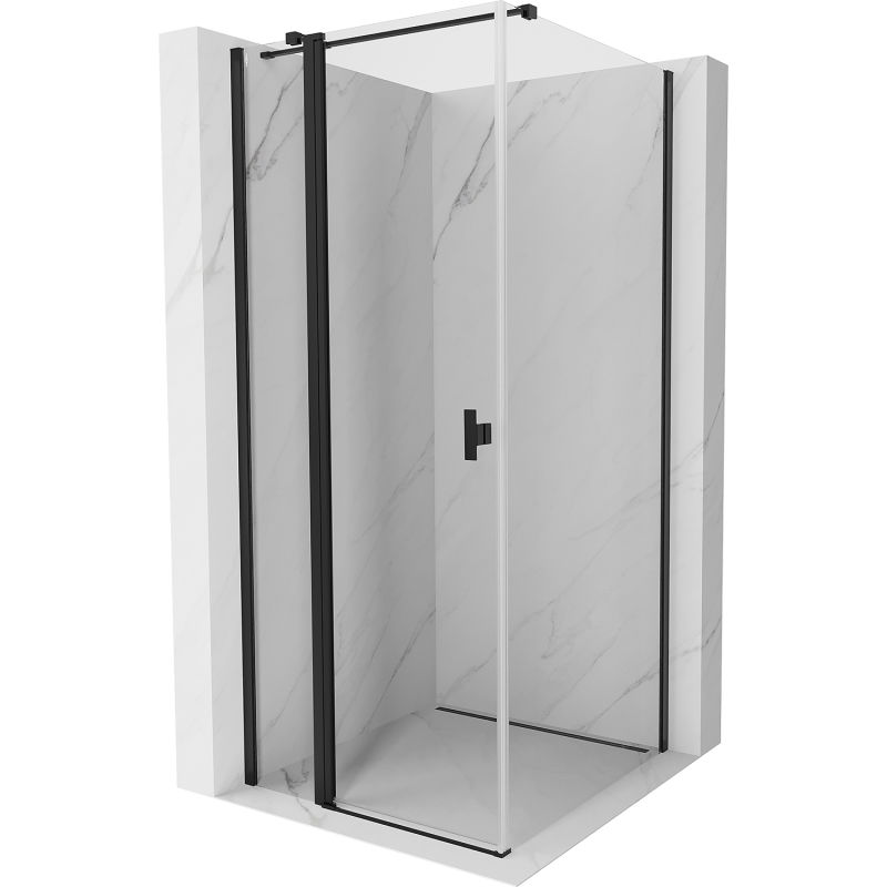 Mexen Mist T Duschkabine schwenkbar 70 x 70 cm, transparent, schwarz - 8A4T-070-070-70-00