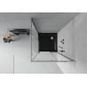 Mexen Rio quadratische Duschkabine 70 x 70 cm, matt, Chrom + Duschwanne Flat, schwarz - 860-070-070-01-30-4070