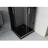 Mexen Rio Square Shower Enclosure 70 x 70 cm, Graphite, Chrome + Flat Tray, Black - 860-070-070-01-40-4070