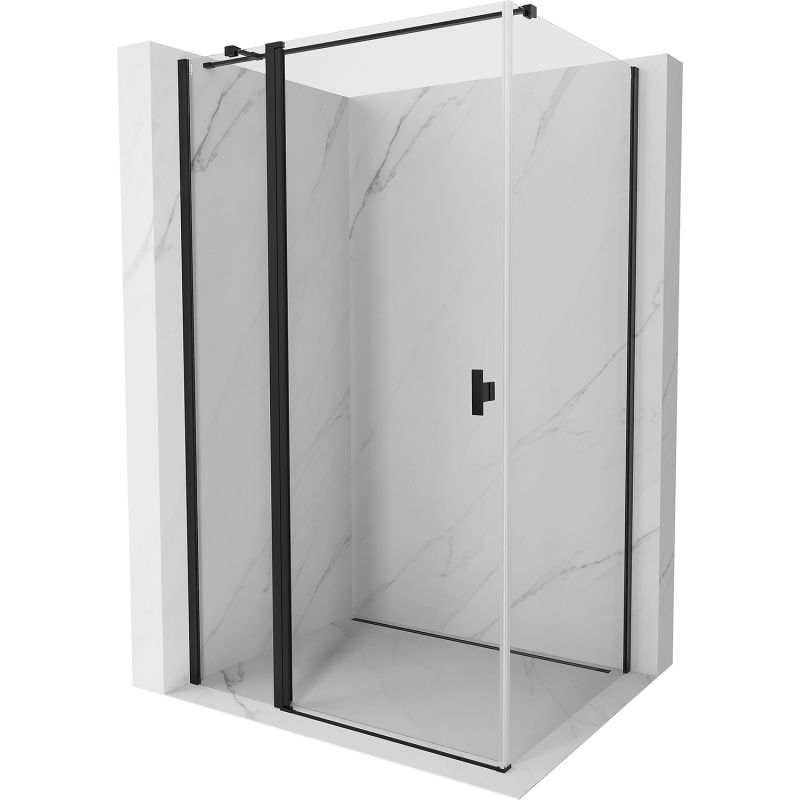 Mexen Mist T Duschkabine mit Drehtür 110 x 95 cm, transparent, schwarz - 8A4T-110-095-70-00