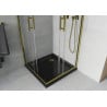 Mexen Rio square shower enclosure 70 x 70 cm, transparent, gold + Flat tray, black- 860-070-070-50-00-4070G