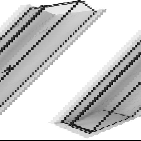 Mexen Mist T Duschkabine schwenkbar links 90 x 90 cm, schwarzer Rahmen, schwarz - 8A4T-090-090-70-70-L