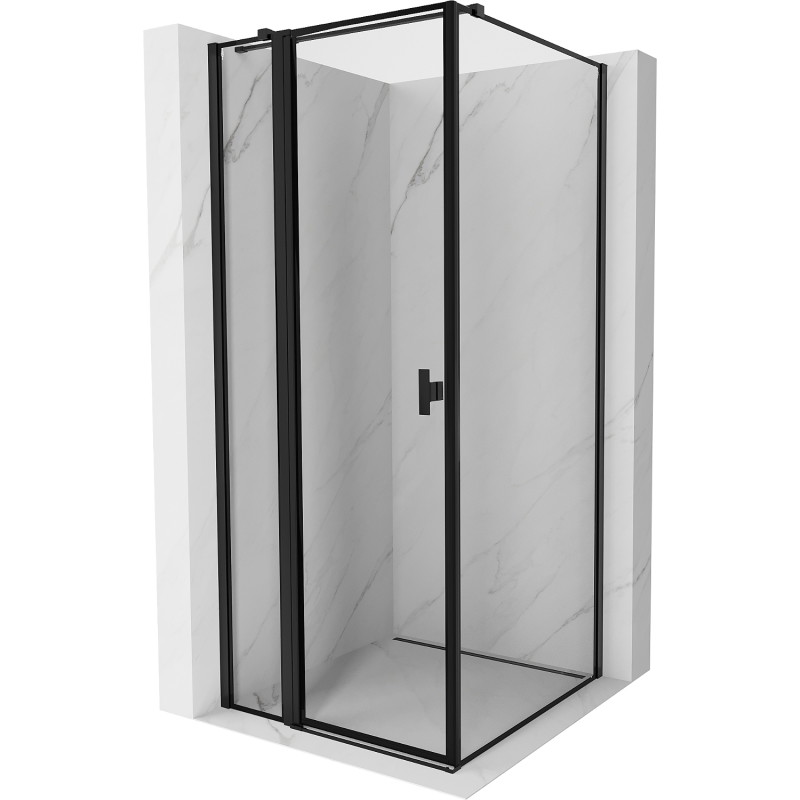 Mexen Mist T dušinurk hingedel vasak 120 x 120 cm, must raam, must - 8A4T-120-120-70-70-L