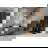 Mexen Rio quadratische Duschkabine 70 x 70 cm, Graphit, Gold + Flat Duschwanne, Schwarz - 860-070-070-50-40-4070G