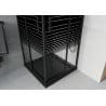 Mexen Rio quadratische Duschkabine 70 x 70 cm, schwarze Streifen, schwarz + Flat-Duschwanne, schwarz - 860-070-070-70-20-4070B