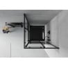 Mexen Rio quadratische Duschkabine 70 x 70 cm, schwarze Streifen, schwarz + Flat-Duschwanne, schwarz - 860-070-070-70-20-4070B
