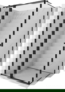 Mexen Mist T καμπίνα ντους αιωρούμενη αριστερή 105 x 90 cm, μαύρο πλαίσιο, μαύρη
