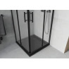 Mexen Rio quadratische Duschkabine 70 x 70 cm, matt, schwarz + Flat Duschwanne, schwarz - 860-070-070-70-30-4070B