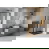 Mexen Rio quadratische Duschkabine 70 x 70 cm, mattiert, schwarz + flacher Duschwanne, schwarz - 860-070-070-70-30-4070B