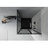 Mexen Rio quadratische Duschkabine 70 x 70 cm, Graphit, Schwarz + Flat Duschwanne, Schwarz - 860-070-070-70-40-4070B