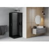 Mexen Rio square shower enclosure 70 x 70 cm, graphite, black + Flat tray, black - 860-070-070-70-40-4070B